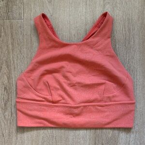 Lululemon Racerback Sports Bra Coral Print Yoga Training Size 8